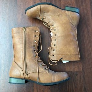 Tan/Cognac Fashion Combat Boots